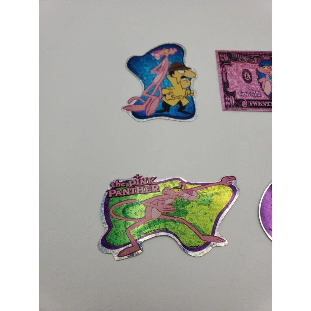 6 Vintage Stickers Pink Panther Cartoon Prism Vending Machine Stickers 1998